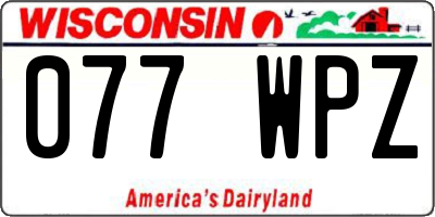 WI license plate 077WPZ