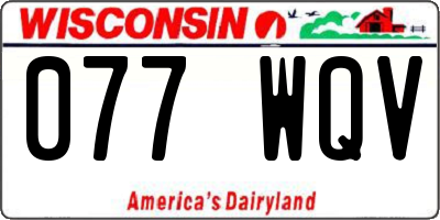 WI license plate 077WQV