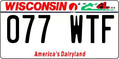 WI license plate 077WTF