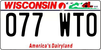 WI license plate 077WTO