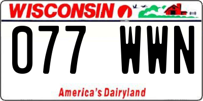 WI license plate 077WWN