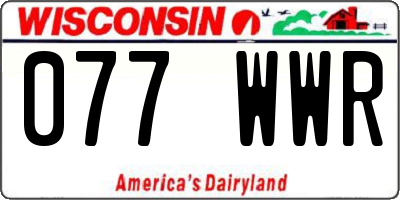WI license plate 077WWR