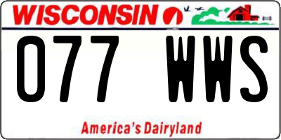 WI license plate 077WWS