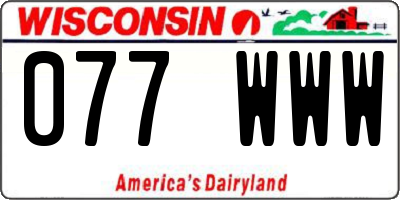 WI license plate 077WWW