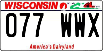 WI license plate 077WWX