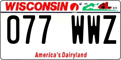 WI license plate 077WWZ