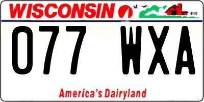 WI license plate 077WXA