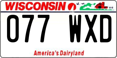 WI license plate 077WXD
