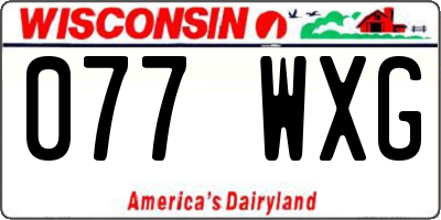 WI license plate 077WXG