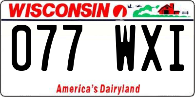 WI license plate 077WXI