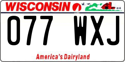 WI license plate 077WXJ