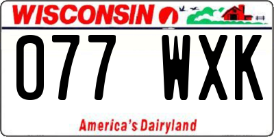 WI license plate 077WXK