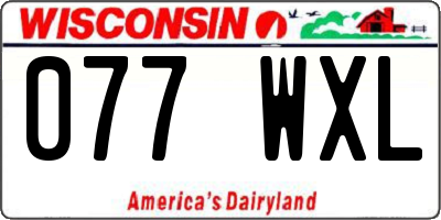 WI license plate 077WXL