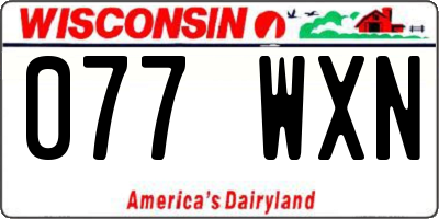 WI license plate 077WXN