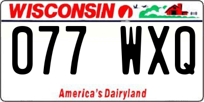 WI license plate 077WXQ
