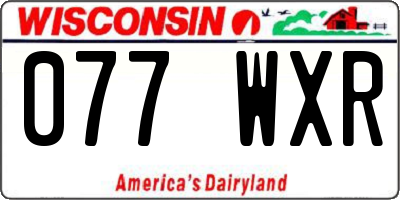WI license plate 077WXR