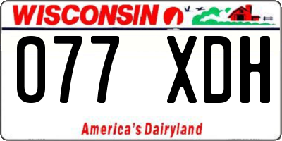 WI license plate 077XDH