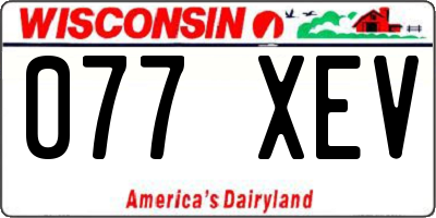 WI license plate 077XEV