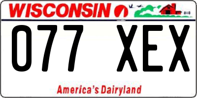 WI license plate 077XEX