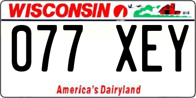 WI license plate 077XEY