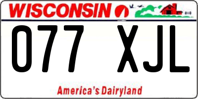 WI license plate 077XJL