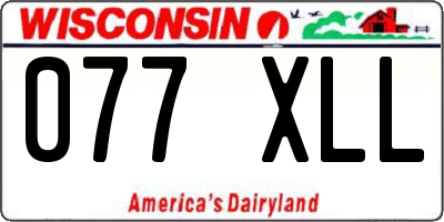 WI license plate 077XLL