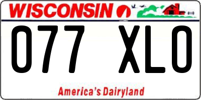 WI license plate 077XLO