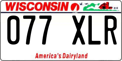 WI license plate 077XLR