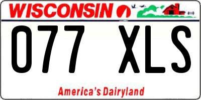 WI license plate 077XLS