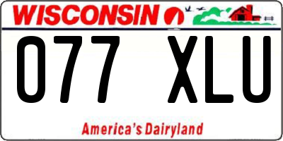 WI license plate 077XLU