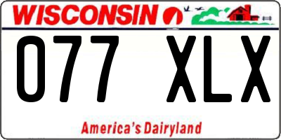 WI license plate 077XLX