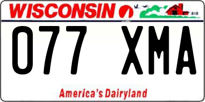 WI license plate 077XMA