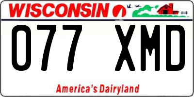 WI license plate 077XMD