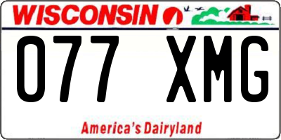 WI license plate 077XMG