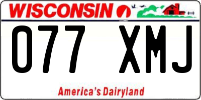 WI license plate 077XMJ