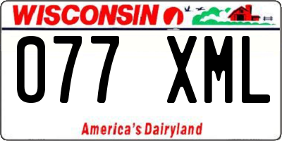 WI license plate 077XML