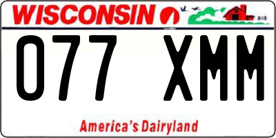 WI license plate 077XMM