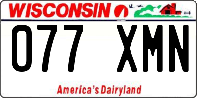 WI license plate 077XMN