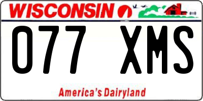 WI license plate 077XMS