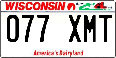 WI license plate 077XMT