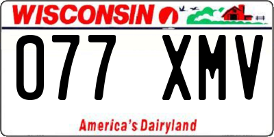 WI license plate 077XMV