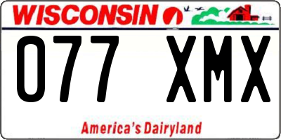 WI license plate 077XMX