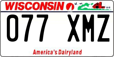 WI license plate 077XMZ