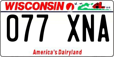 WI license plate 077XNA