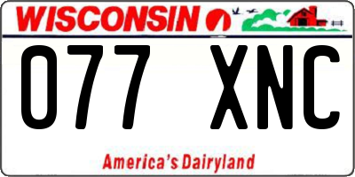 WI license plate 077XNC