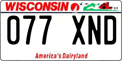 WI license plate 077XND