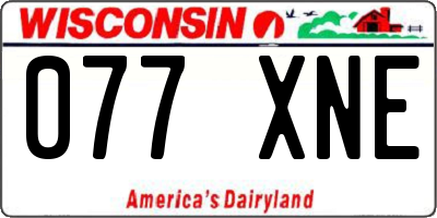 WI license plate 077XNE