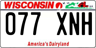 WI license plate 077XNH