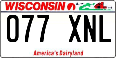 WI license plate 077XNL