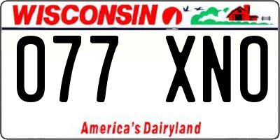 WI license plate 077XNO